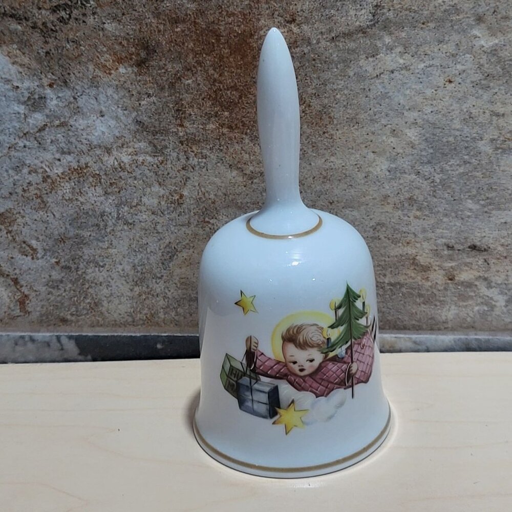 Vintage Porcelain Christmas Hummel Angel Bell 1987